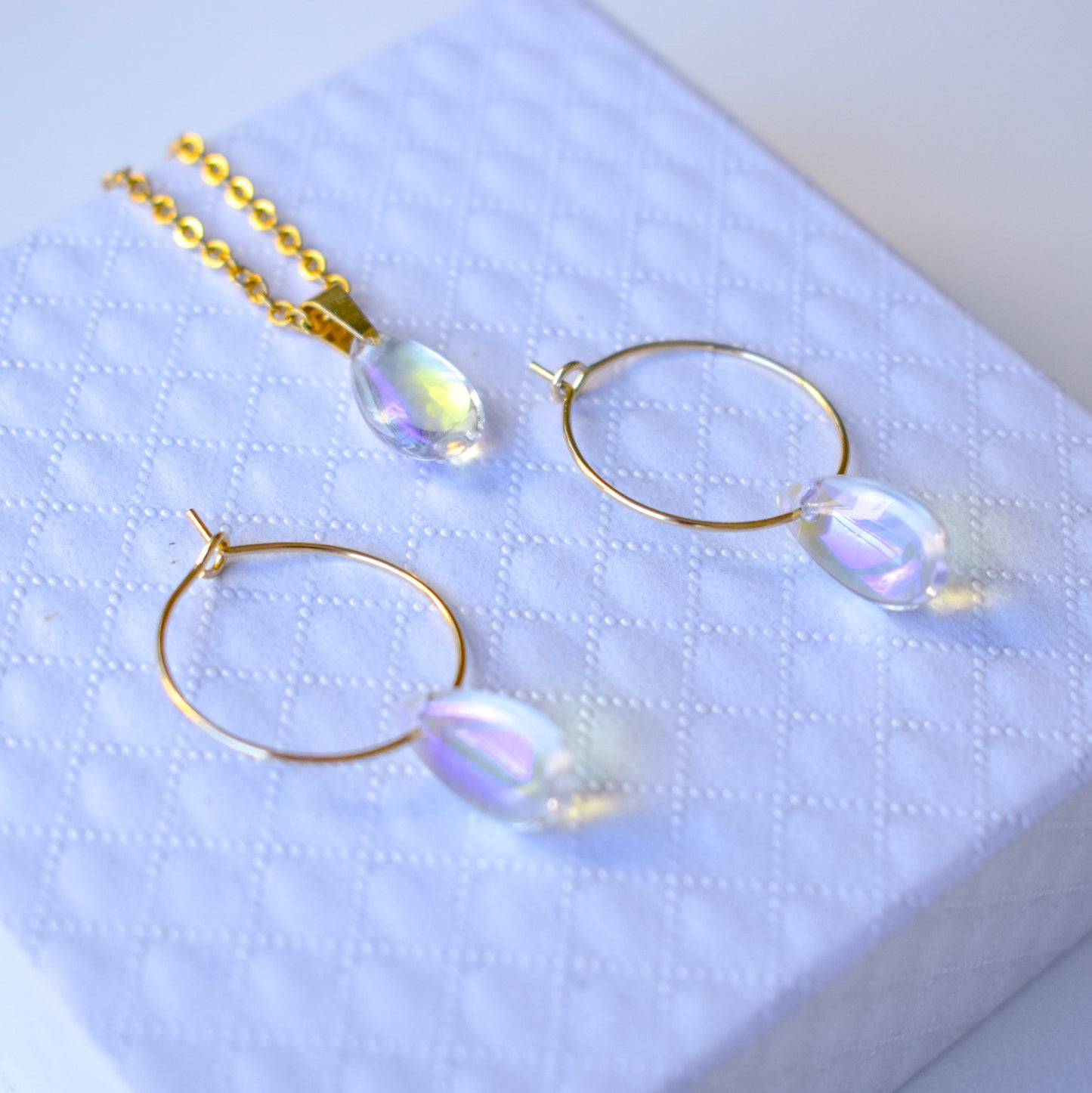 necklace and earrings