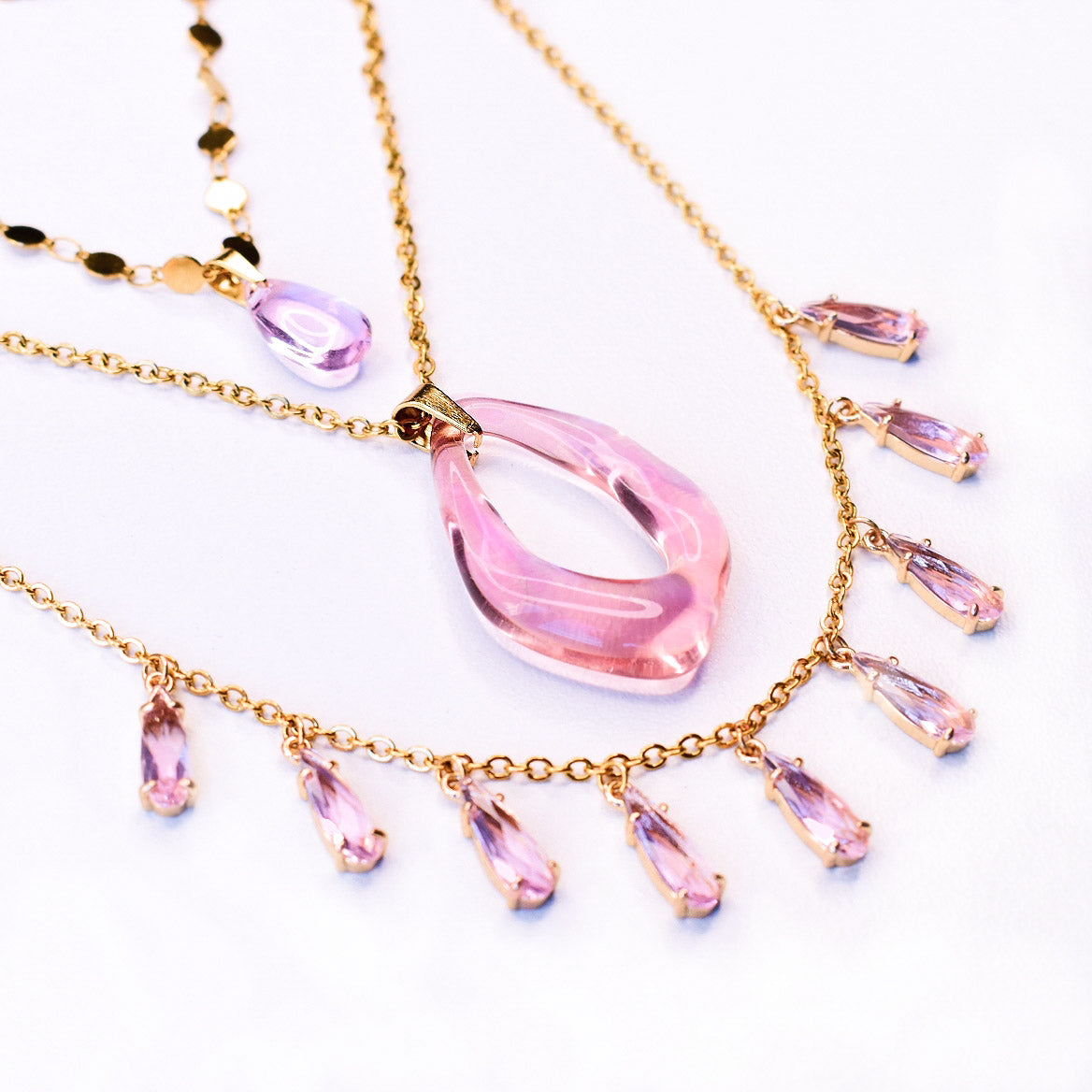 Pink Layered Necklace - Quantumarium