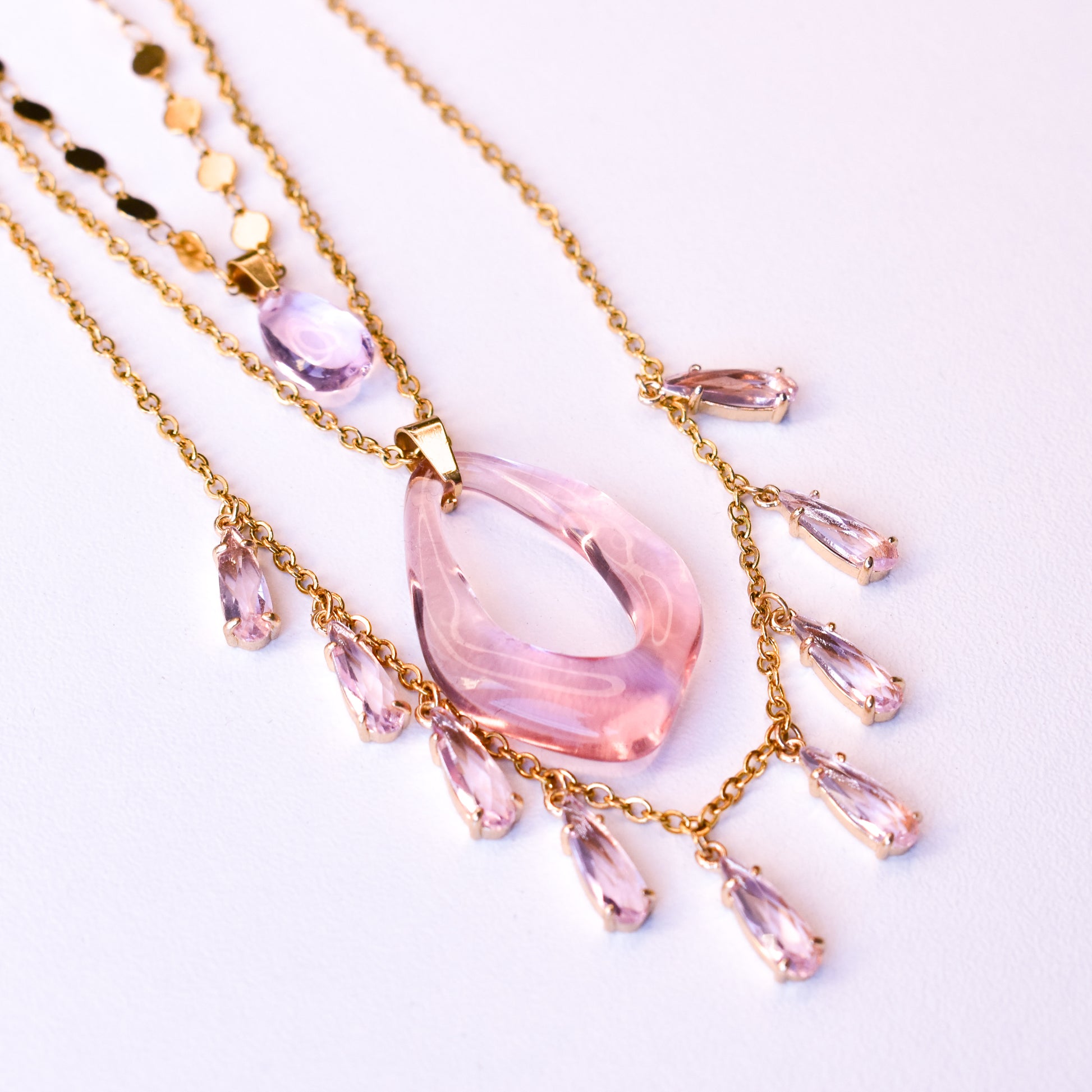 Pink Layered Necklace - Quantumarium