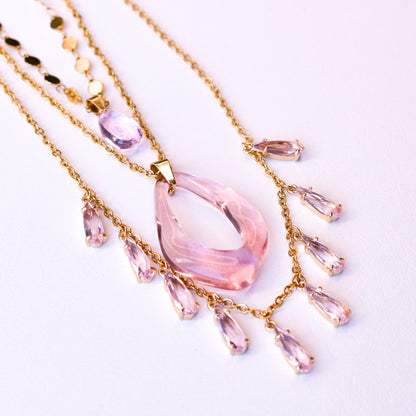 Pink Layered Necklace - Quantumarium