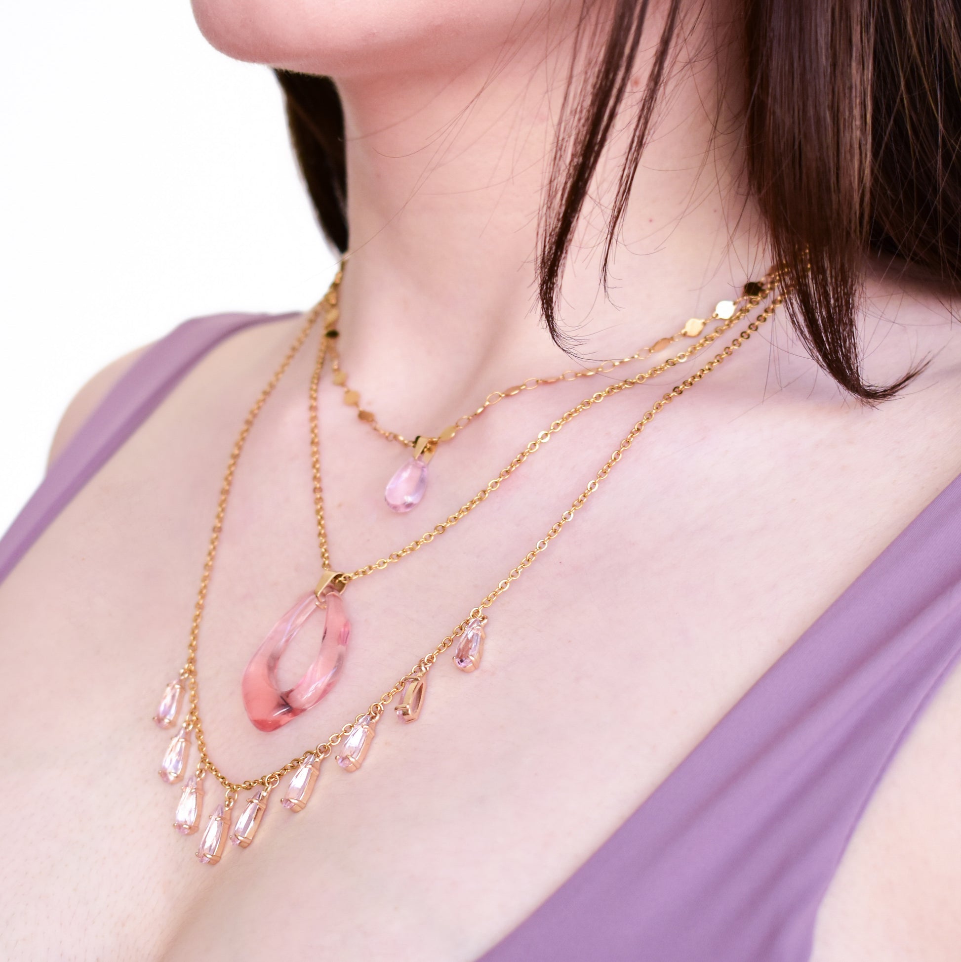 Pink Layered Necklace - Quantumarium