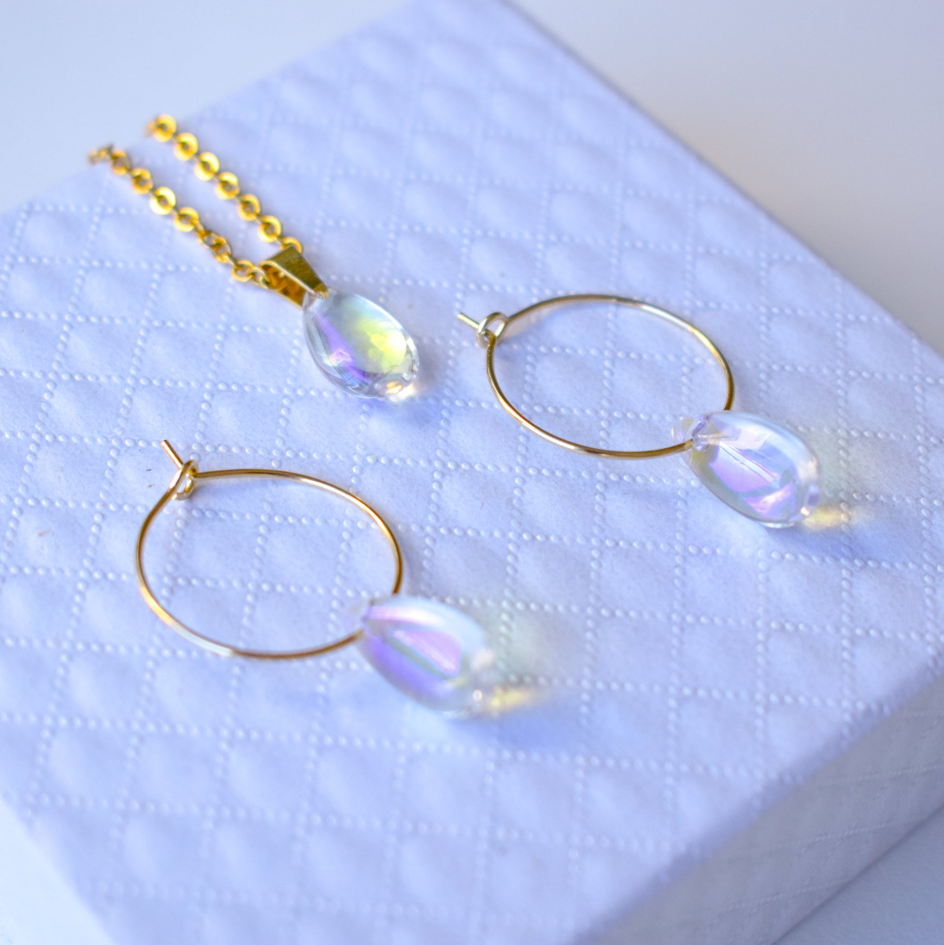 necklace and earrings